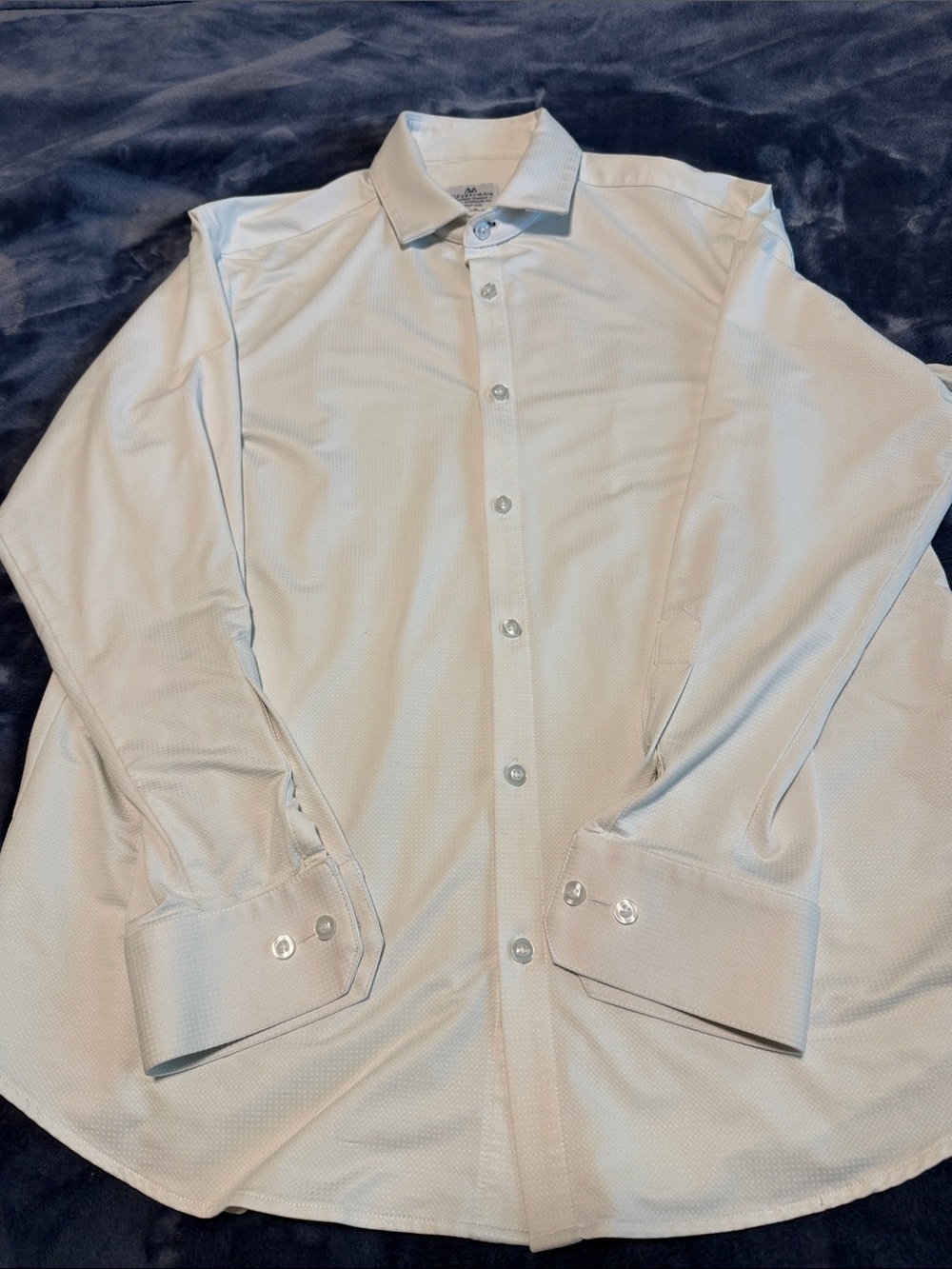 Men's Classic White Textured Dress Shirt - Tailored Look